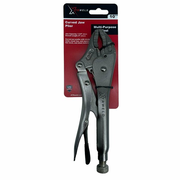 Xtrweld Pliers Curved-Jaw Locking 10in. Steel Black Nickel Chrome TPLCJ10